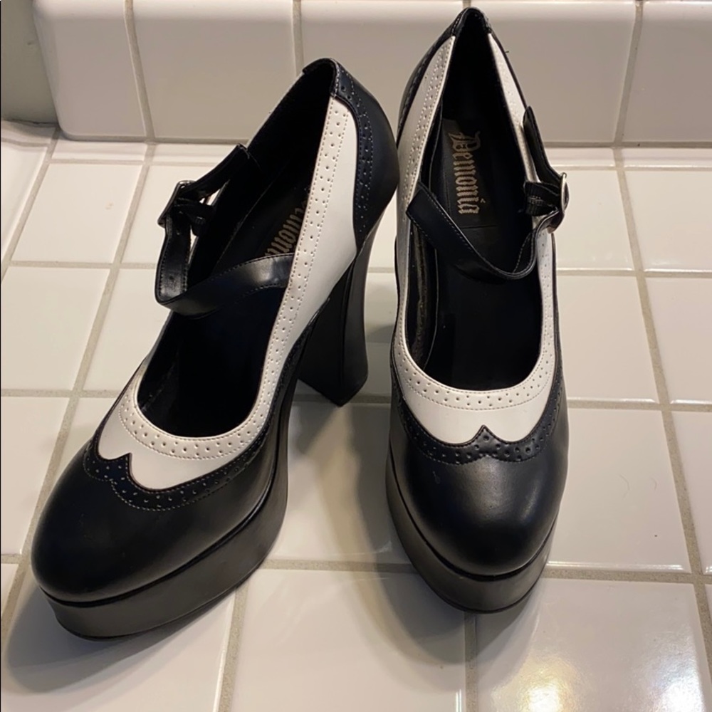 Original Demonia Wingtip platform heels